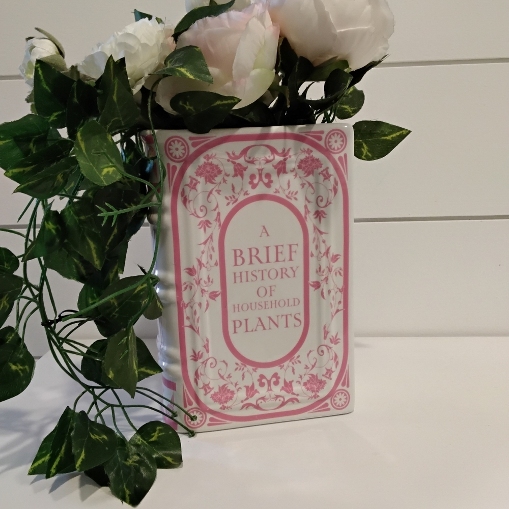 Floral Book Vase with Pink and White Faux Flower Accents - Picture 2 of 8